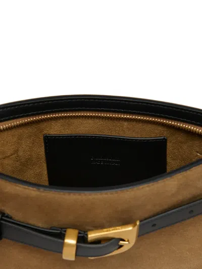 Nanushka Mini Harmonica Schultertasche Mit Schnallendetail In Brown