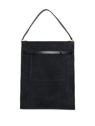 Nanushka Maxi Harmonica Tote Bag Mit Schnallendetail In Black