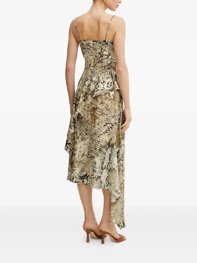 Marciano By Guess Gerüschtes Midikleid Mit Animal-print In Multi