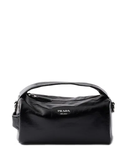 Prada Rectangular Handbag Top Handle In Black