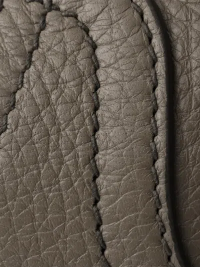 Prada Large Leather Tote Bag In Gray