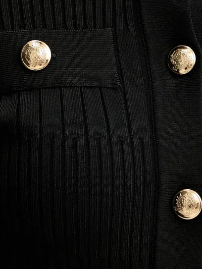 Guess Usa Ribbed Cropped Cardigan In Black