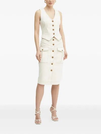 Marciano By Guess Geknöpftes Oberteil Mit Ziernaht In White