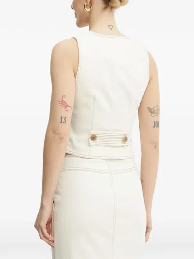 Marciano By Guess Geknöpftes Oberteil Mit Ziernaht In White