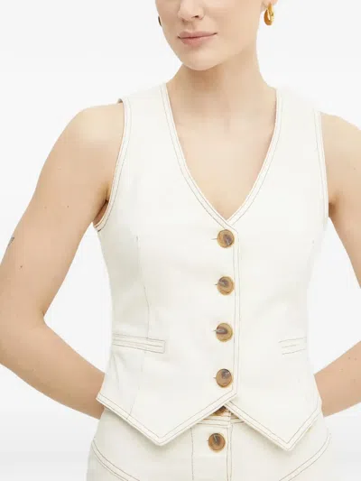 Marciano By Guess Geknöpftes Oberteil Mit Ziernaht In White