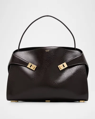Ferragamo Hug Maxi Grain Leather Shoulder Bag