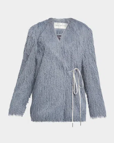 Dries Van Noten Fringed Jacket In Gray