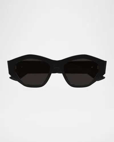 Bottega Veneta Classic Acetate Geometric Sunglasses In Black