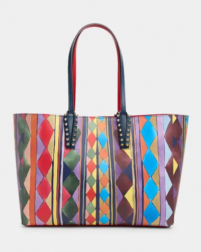 Christian Louboutin Cabata Small Losange-print Leather Tote Bag