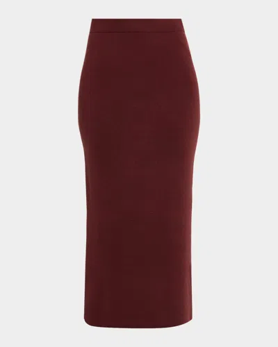 Dorothee Schumacher Essential Ease Wool-silk Knit Midi Skirt In Red