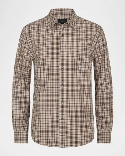 Vince Great Falls Plaid Classic Fit Button Down Shirt In Brown