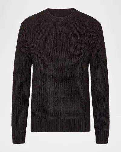 Vince Shaker Stitch Merino Wool Crewneck Sweater In Brown