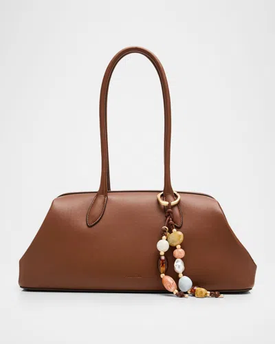 Cult Gaia Raia Leather Satchel Shoulder Bag In Brown