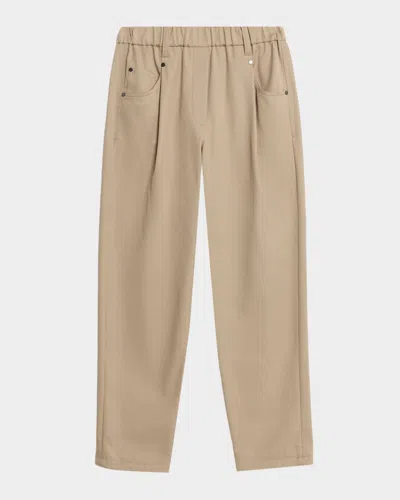Brunello Cucinelli Baggy Cotton Poplin Pants