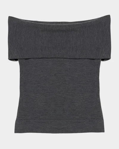 Simkhai Callahan Off-the-shoulder Merino Top In Gray