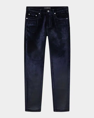 Purple Men's Skinny Flock Dipped Jeans In Blue