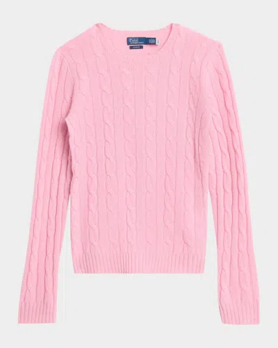 Polo Ralph Lauren Cable-knit Crewneck Sweater In Pink