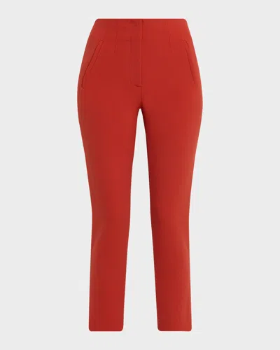 Veronica Beard Stila Slim Cropped Pants In Red