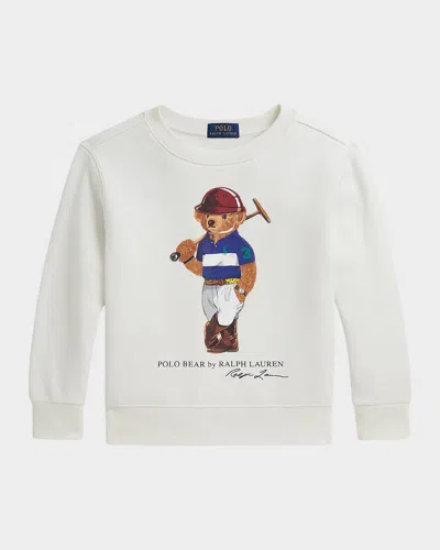 Ralph Lauren Boy's Polo Bear Cotton Fleece Sweatshirt In White