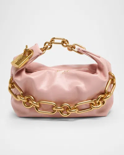 Balmain Sync Mini Chain Leather Top-handle Bag In Pink