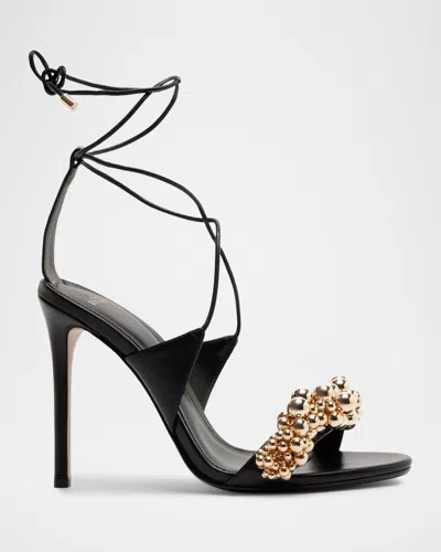 Alexandre Birman Gia 100 Mm Leather Ankle-tie Sandals In Black