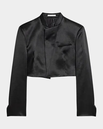 Helmut Lang Cropped Satin Blazer