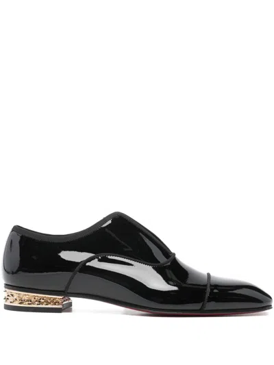 Christian Louboutin Alphamale Rocks Patent Leather Oxfords In Black