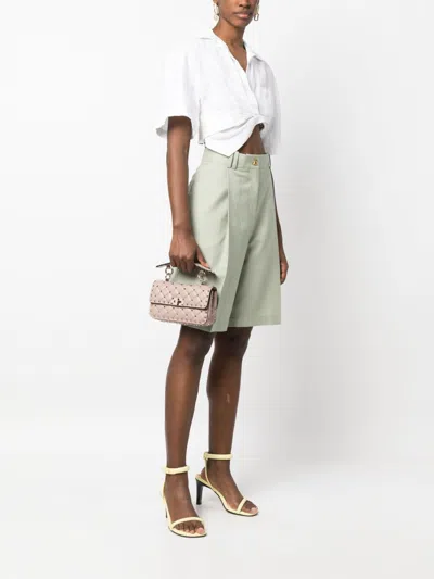 Valentino Spike Small Leather Shoulder Bag In White