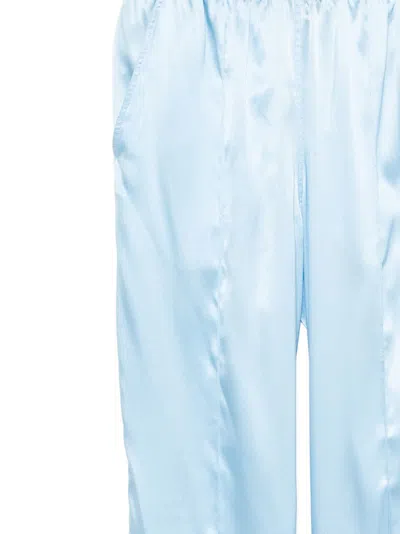 Tom Ford Silk Satin Relaxed Pijama Trousers Waistband In Blue