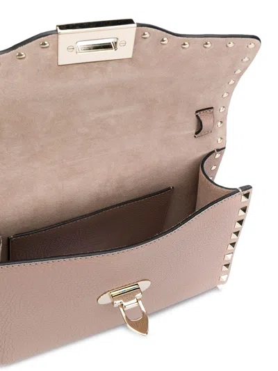 Valentino Rockstud Small Leather Shoulder Bag In White