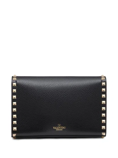 Valentino Rockstud Small Leather Shoulder Bag In Black