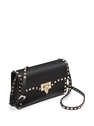 Valentino Rockstud Small Leather Shoulder Bag In Black