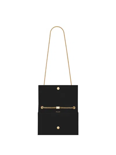 Saint Laurent Satchel Kate Bag In Leather With Crocodile Print In Black