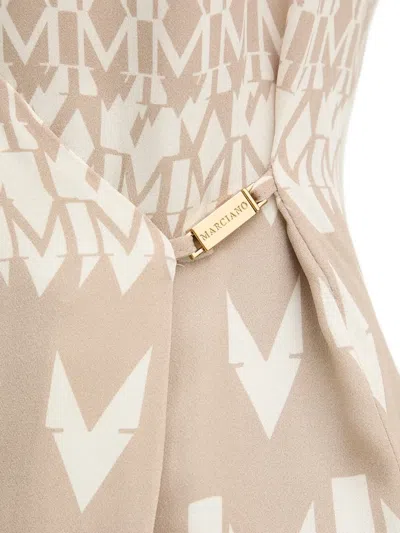 Guess Usa Monogram V-neck Wrap Blouse In Neutral