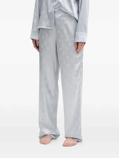 Guess Usa Sylvie Logo-print Pocket Pajamas In Blue