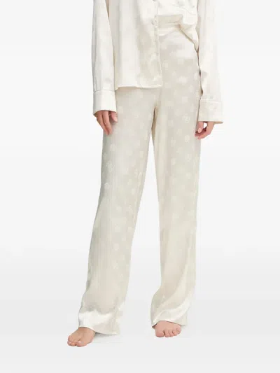 Guess Usa Sylvie Button-up Pocket Pajamas In White