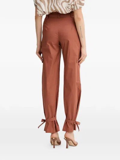 Guess Usa Bow-detail Cargo Pants In Brown