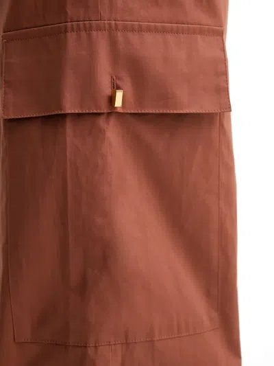 Guess Usa Bow-detail Cargo Pants In Brown