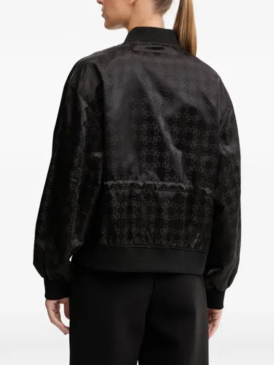 Guess Usa Monogram Drawstring Jacket In Black