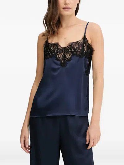 Guess Usa Daphne Lace Pajamas In Blue