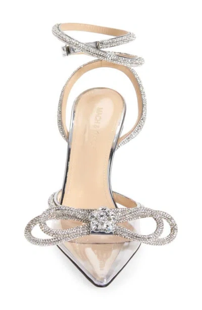 Mach&mach Double Bow Crystal-embellished Pvc Heeled Sandals In Multi