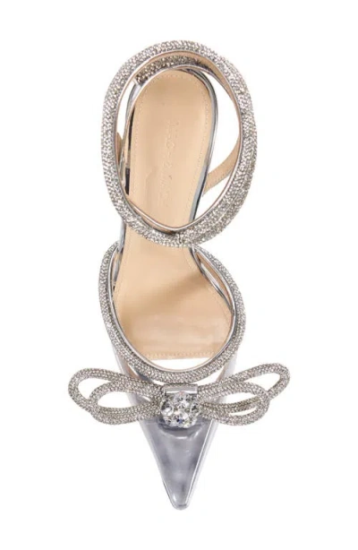 Mach&mach Double Bow Crystal-embellished Pvc Heeled Sandals In Multi
