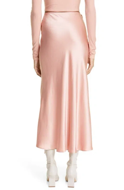 Lapointe Draped Satin Midi Slit Skirt In Sand