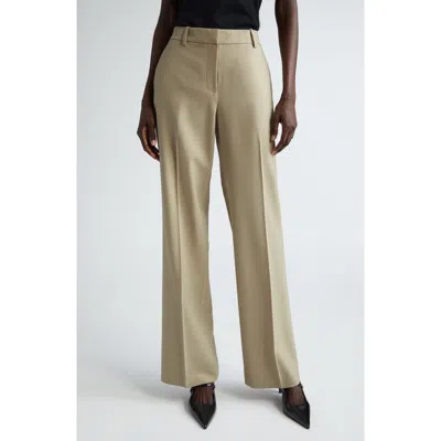 Lafayette 148 New York Gates Stretch Wool Straight Leg Pants In Nude
