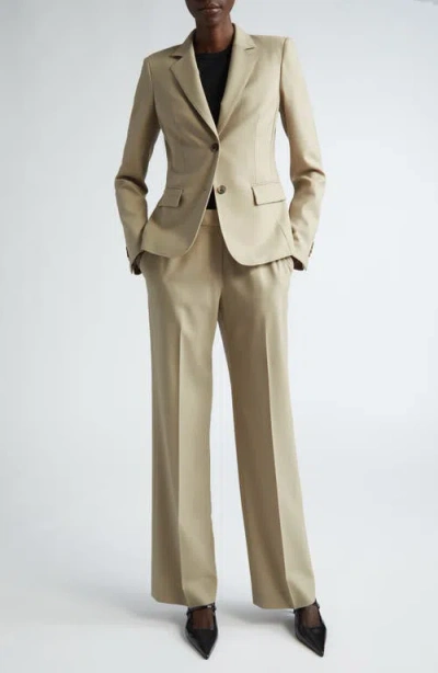 Lafayette 148 New York Gates Stretch Wool Straight Leg Pants In Nude