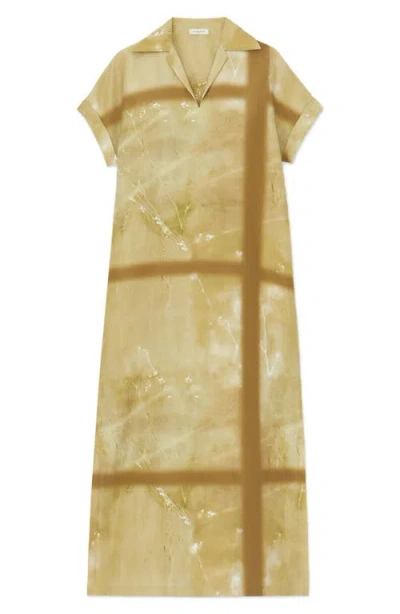 Lafayette 148 New York Desert Wildflower Print Silk & Linen Popover Maxi Dress