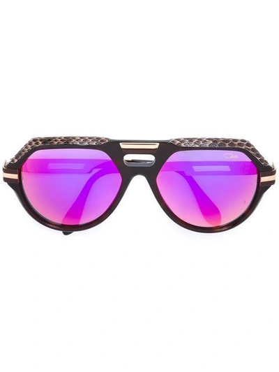 Shop Cazal Aviator Sunglasses - Brown