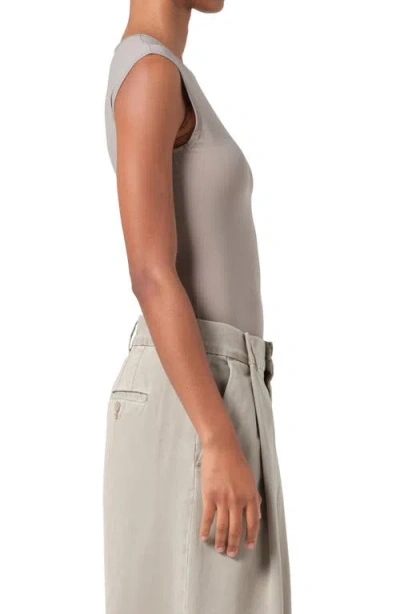 Agolde Aura Cap Sleeve Bodysuit In Aluminum
