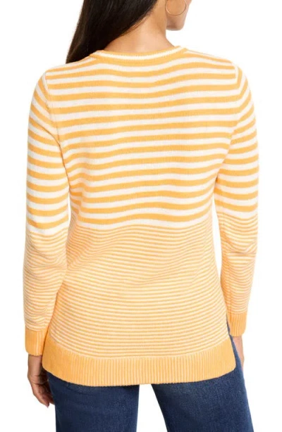 Nic + Zoe Nic+zoe Stripe High-low Cotton Blend Sweater In Multi