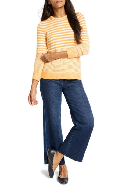 Nic + Zoe Nic+zoe Stripe High-low Cotton Blend Sweater In Multi